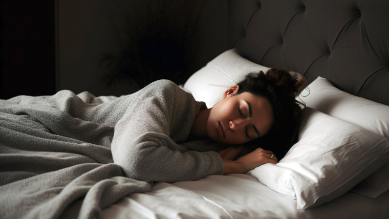 Woman sleeping comfortably in bed | Boost Your Mental Health with Improved Sleep 4 Strategies To Beat Poor Sleep | Mindful Health Solutions